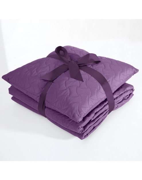 Zdjęcie: Narzuta 170x210 cm fioletowa + poduszka 40x40 cm EUROFIRANY