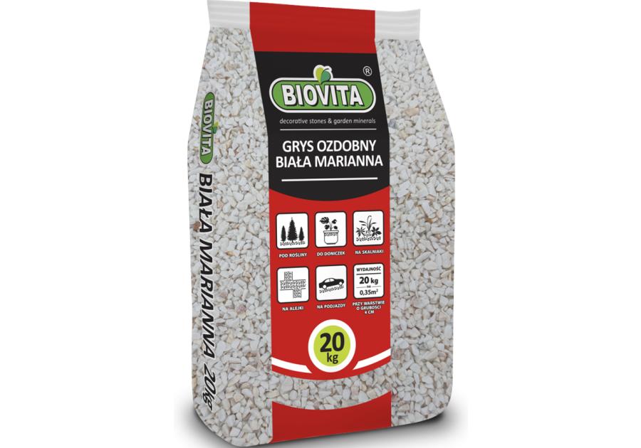 Zdjęcie: Grys Biała Marianna 4-10mm 20 Kg BIOVITA