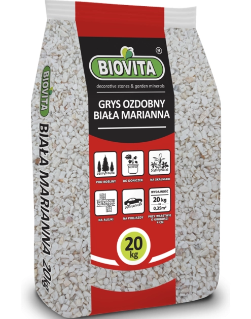 Zdjęcie: Grys Biała Marianna 4-10mm 20 Kg BIOVITA