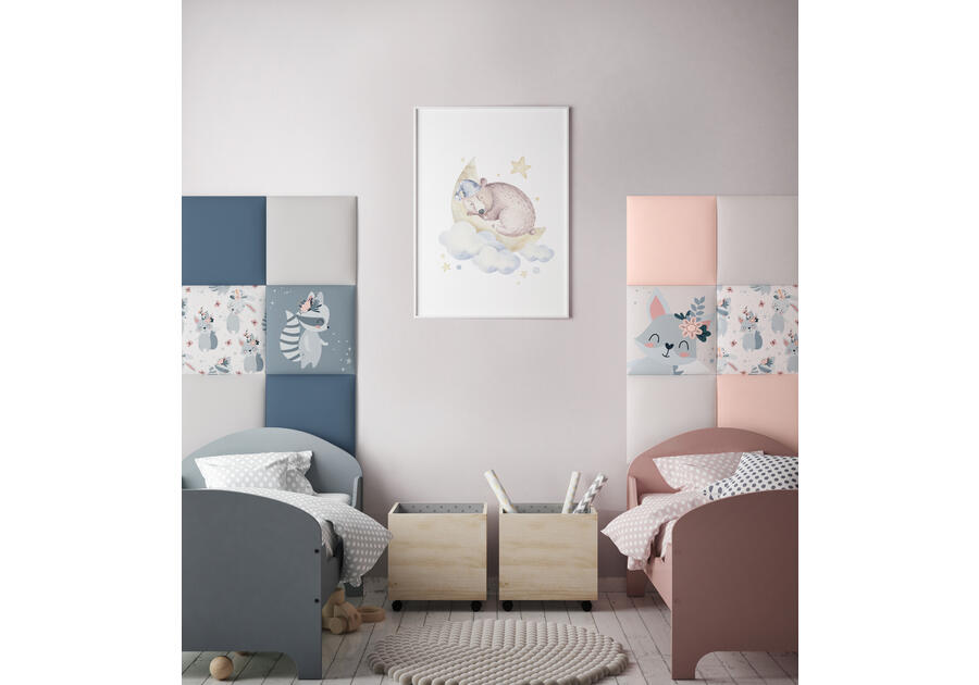 Zdjęcie: Panele tapicerowane kwadratowe Mollis Print 30x30 koty 4 sztuki STEGU
