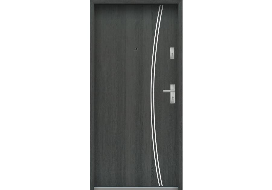 Zdjęcie: Drzwi wejściowe do mieszkań Bastion R-61 Grafit 90 cm lewe ODR KR CENTER
