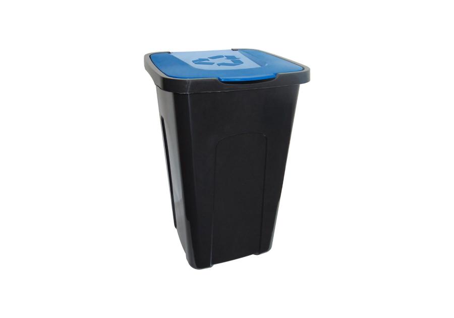 Zdjęcie: Pojemnik na śmieci 50 L czarny z niebieską pokrywą KEEEPER