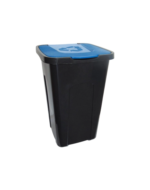 Zdjęcie: Pojemnik na śmieci 50 L czarny z niebieską pokrywą KEEEPER