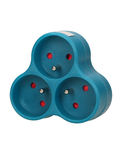 Zdjęcie: Rozgałęźnik 3x2P+Z, turkusowy ORNO