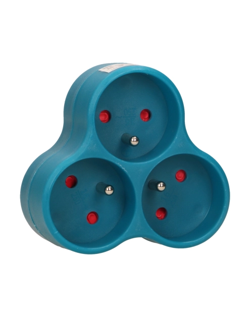 Zdjęcie: Rozgałęźnik 3x2P+Z, turkusowy ORNO