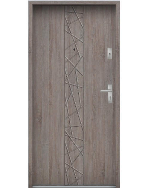 Zdjęcie: Drzwi wejściowe do mieszkań Bastion N-53 Dąb szary 90 cm lewe OSP KR CENTER