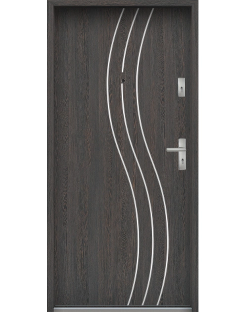 Zdjęcie: Drzwi wejściowe do mieszkań Bastion R-60 Wenge deska 90 cm lewe ODO KR CENTER
