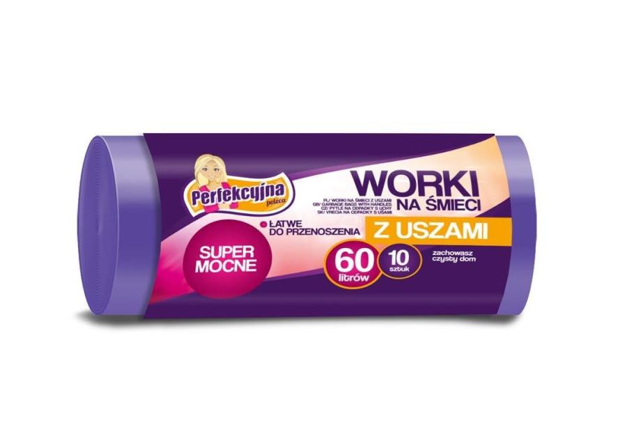 Zdjęcie: Worki na śmieci 60 L -10 szt. z uszami PRAKTYCZNA