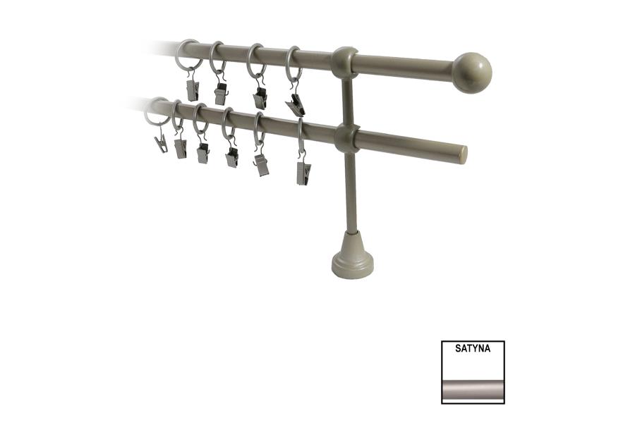 Zdjęcie: Karnisz podwójny Nokaut fi 16 mm - 240 cm kulka satyna KARWEL