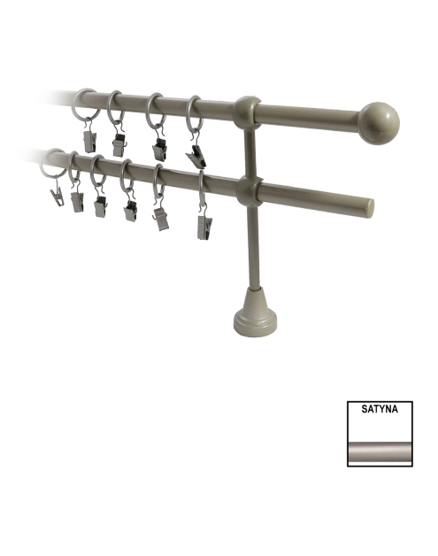 Zdjęcie: Karnisz podwójny Nokaut fi 16 mm - 240 cm kulka satyna KARWEL