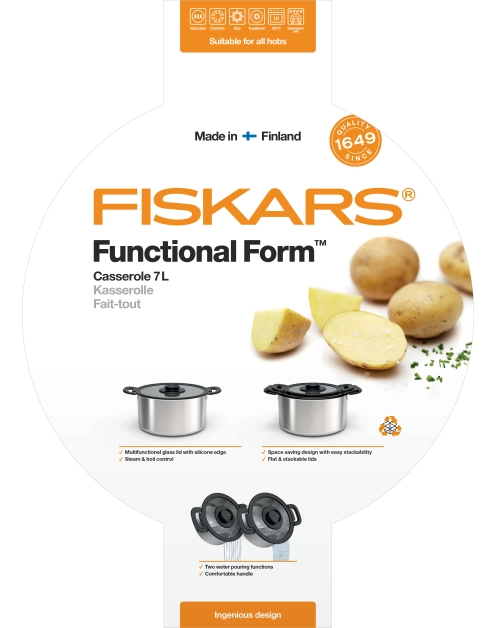 Zdjęcie: Rondel Functional Form 7 L z pokrywką FISKARS