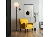 Zdjęcie: Lampa podłogowa Artemis plus, czarna podstawa, biały abażur ADRILUX