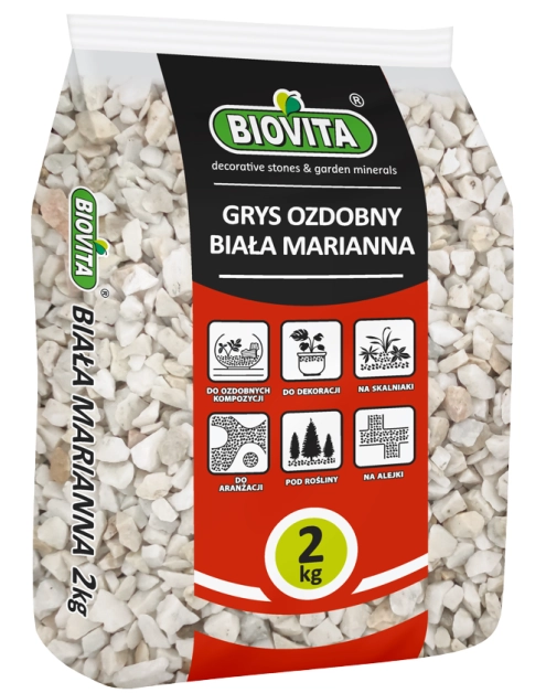 Zdjęcie: Grys Biała Marianna 8-16mm 2 Kg BIOVITA