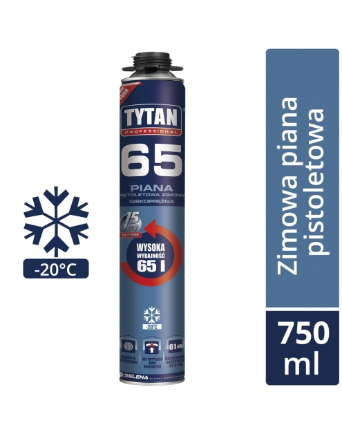 Zdjęcie: Piana pistoletowa 65 Zimowa (-20) 750 ml TYTAN PROFESSIONAL