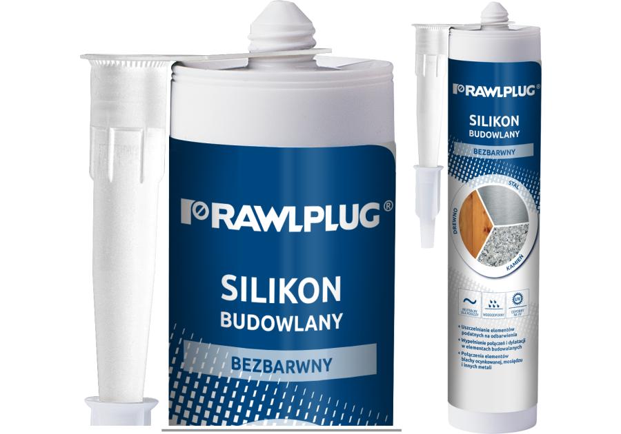 Zdjęcie: Silikon budowlany bezbarwny 300 ml RAWLPLUG