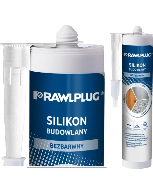 Zdjęcie: Silikon budowlany bezbarwny 300 ml RAWLPLUG