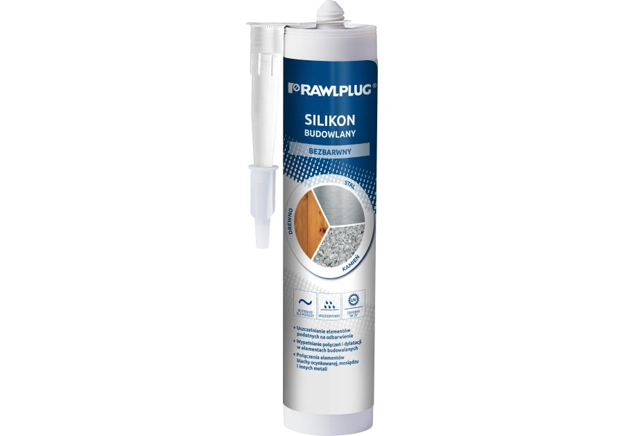 Zdjęcie: Silikon budowlany bezbarwny 300 ml RAWLPLUG