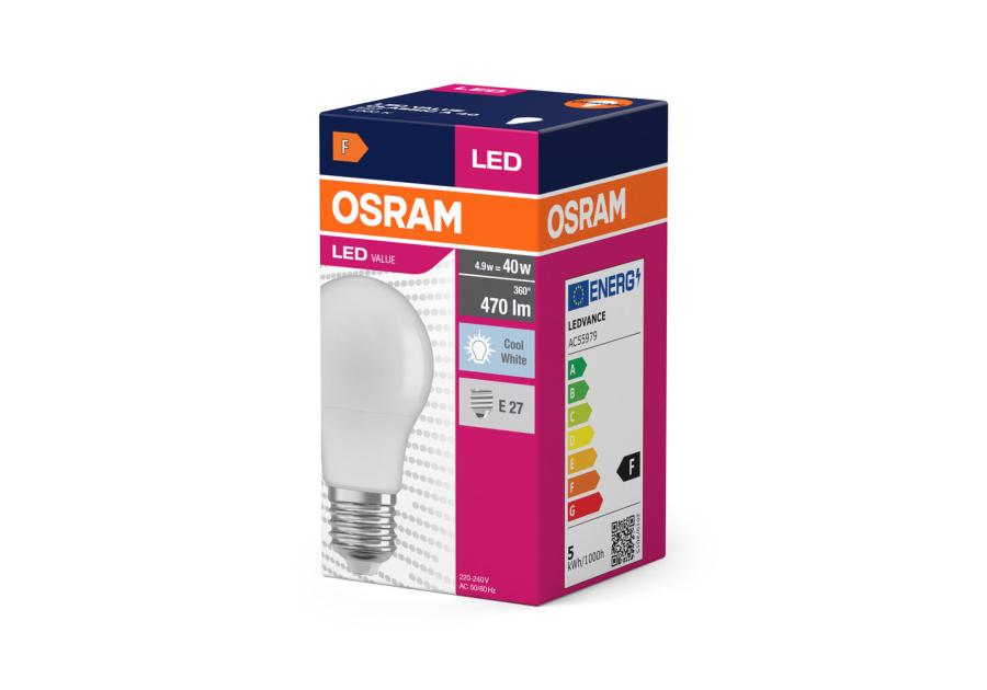 Zdjęcie: Lampa LED Value Classic A 4.9W 840 Frosted E27 OSRAM