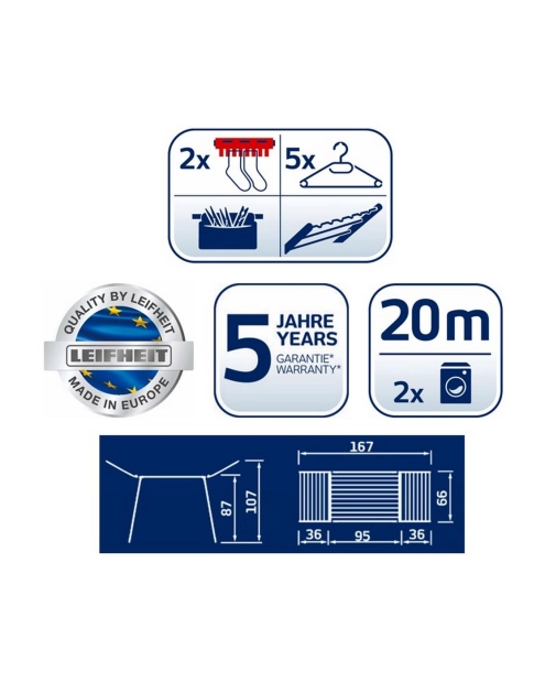 Zdjęcie: Suszarka Pegasus 200 Solid Comfort LEIFHEIT