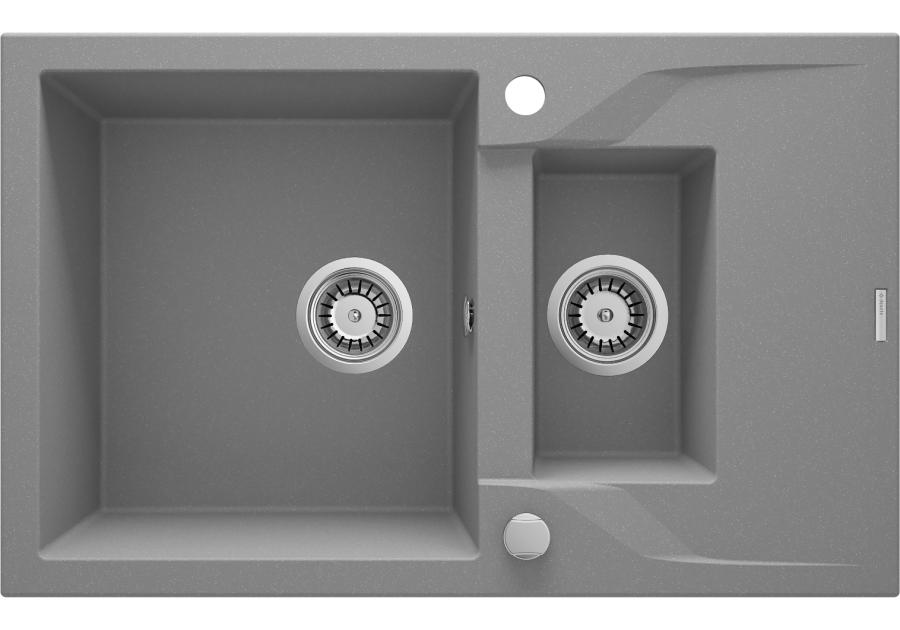 Zdjęcie: Zlewozmywak Andante szary metalik granit 1,5K Z/O 780x490x194, space saver DEANTE