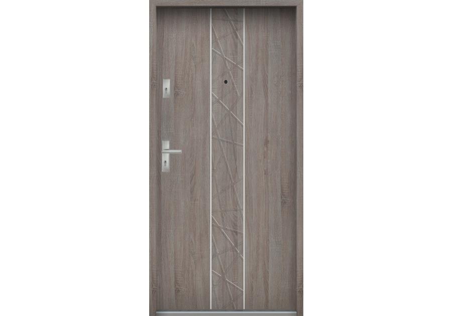 Zdjęcie: Drzwi wejściowe do mieszkań Bastion A-40 Dąb szary 80 cm prawe ODR KR CENTER