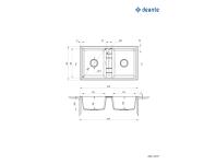 Zdjęcie: Zlewozmywak granitowy 2-komorowy Eridan alabaster DEANTE