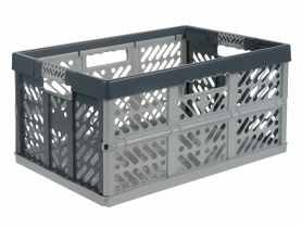 Kosz składany z miękkimi uchwytami Ben 45 L jasnosrebrny KEEEPER