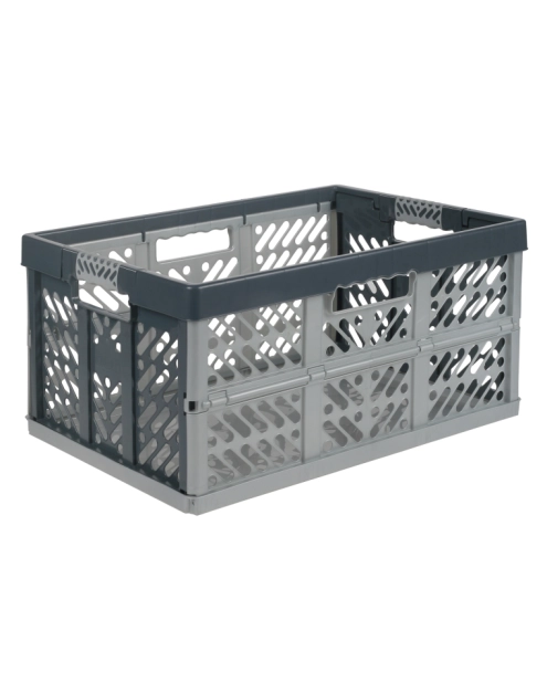 Zdjęcie: Kosz składany z miękkimi uchwytami Ben 45 L jasnosrebrny KEEEPER