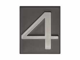 Cyfra 4 PCV samoprzylepna 4x4,7 cm grafit DOMINO