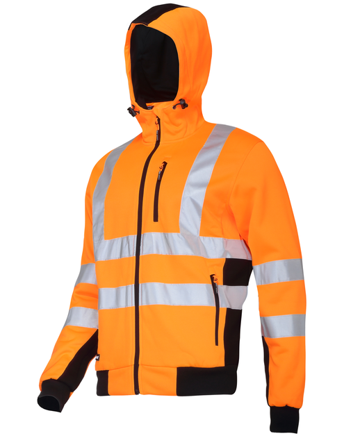 Zdjęcie: Bluza ostrzegawcza z kapturem pomarańczowo-czarna, S, CE, LAHTI PRO