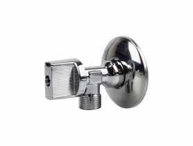 Zawór kulowy kątowy 1/2x3/8 antykamienny z metalowym pokrętłem TECRA