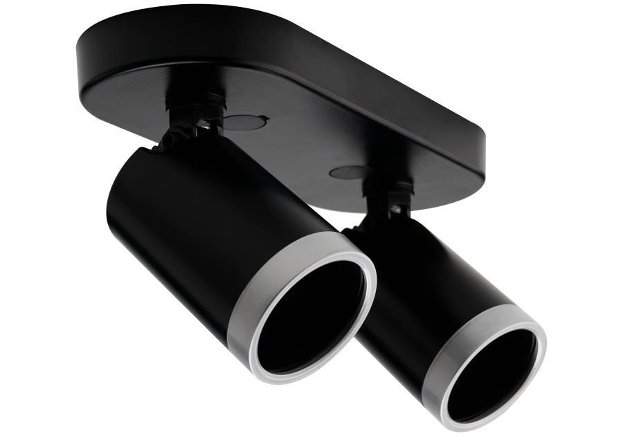 Zdjęcie: Oprawa ścienno-sufitowa Spot Best 2xGU10 – czarny/srebrny VOLTENO