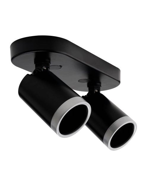Zdjęcie: Oprawa ścienno-sufitowa Spot Best 2xGU10 – czarny/srebrny VOLTENO