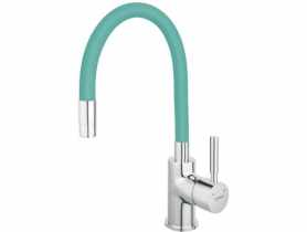 Bateria zlewozmywakowa Zumba stojąca z elastyczną wylewką miętowa FERRO