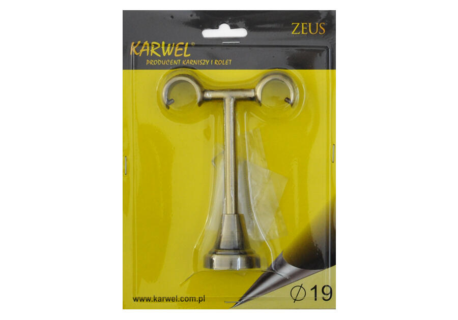 Zdjęcie: Wspornik podwójny Zeus fi 19 mm/19mm sufit nikiel KARWEL