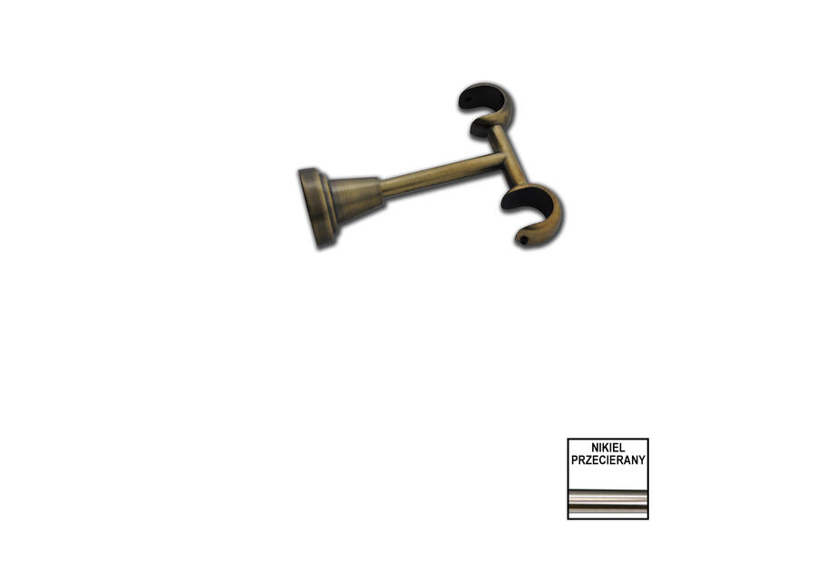 Zdjęcie: Wspornik podwójny Zeus fi 19 mm/19mm sufit nikiel KARWEL