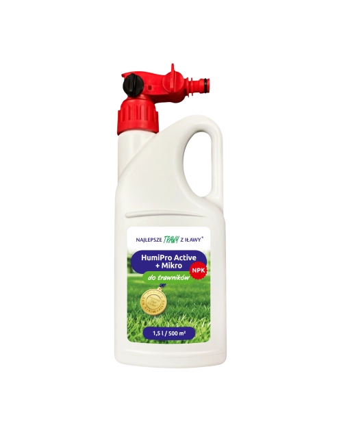 Zdjęcie: Nawóz do trawnika HumiPro Active + Micro NPK 1,5 L NAJLEPSZE TRAWY Z IŁAWY