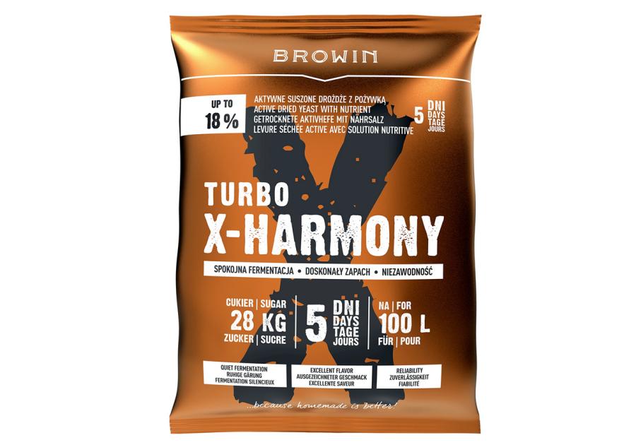 Zdjęcie: Drożdże Turbo X-Harmony 100 L, 360 g 403206 BROWIN
