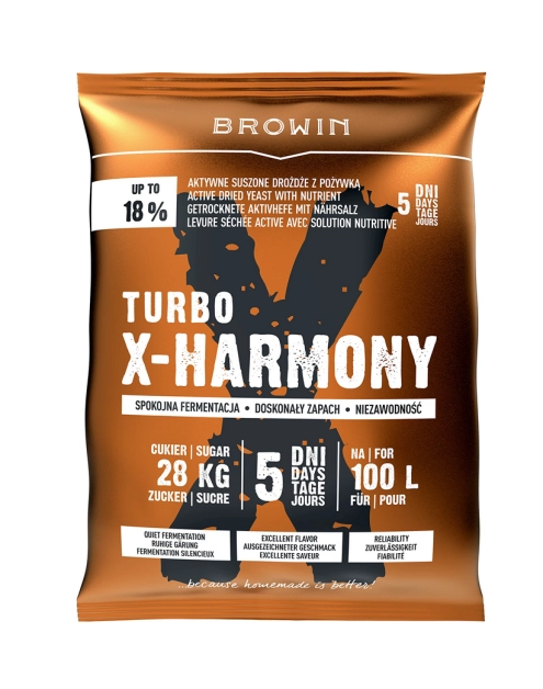 Zdjęcie: Drożdże Turbo X-Harmony 100 L, 360 g 403206 BROWIN