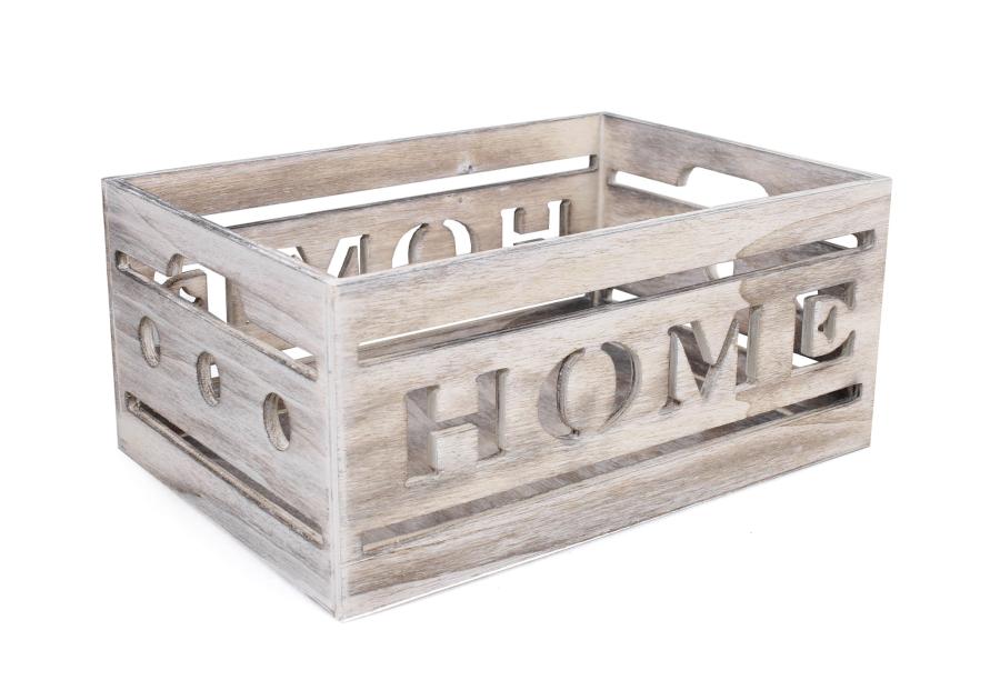 Skrzynka drewniana z wyciętym napisem 27x18,5x12 cm dekoracyjna TIN TOURS