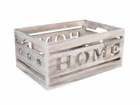Skrzynka drewniana z wyciętym napisem 27x18,5x12 cm dekoracyjna TIN TOURS