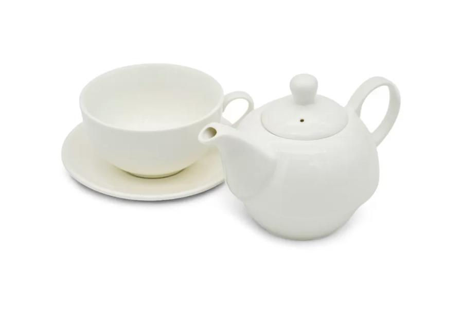 Zdjęcie: Dzbanek ceramiczny 450 ml z filiżanką biały TRAGAR