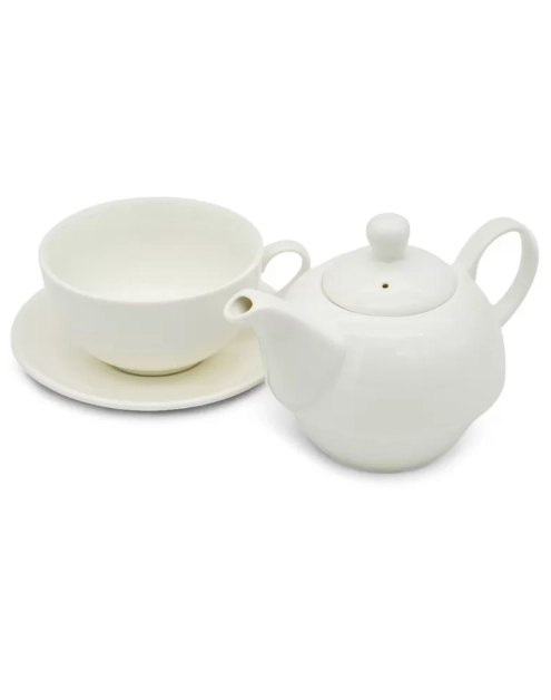 Zdjęcie: Dzbanek ceramiczny 450 ml z filiżanką biały TRAGAR