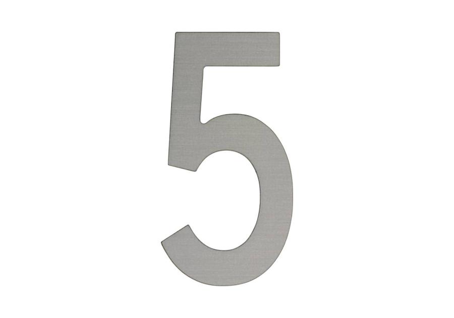 Zdjęcie: Cyfra 5 samoprzylepna 50 mm srebrny szczotkowany METRO