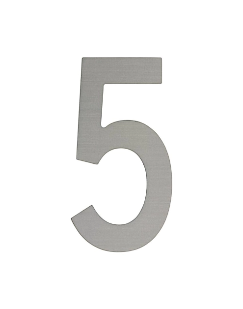 Zdjęcie: Cyfra 5 samoprzylepna 50 mm srebrny szczotkowany METRO