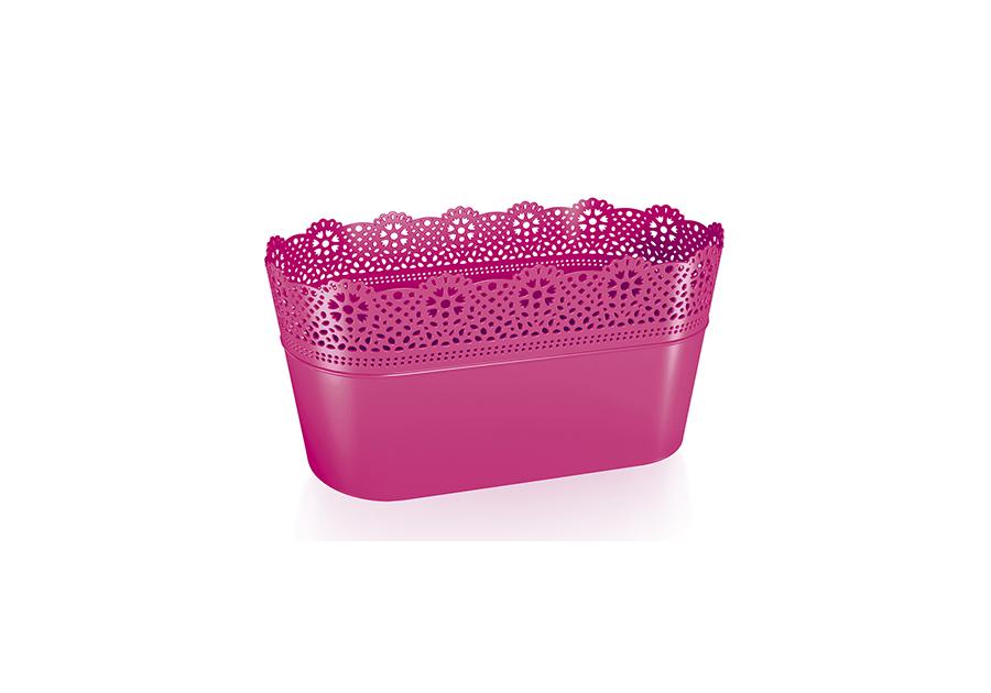 Zdjęcie: Doniczka Lace fuksja 28,5 cm PROSPERPLAST