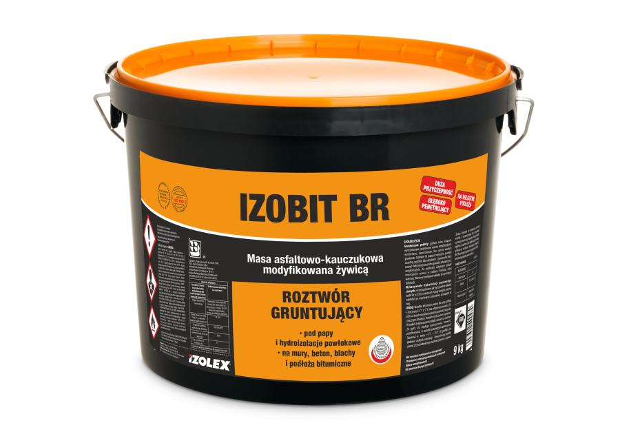 Zdjęcie: Roztwór do gruntowania Izobit Br 9 kg rozpuszczalnikowy IZOLEX