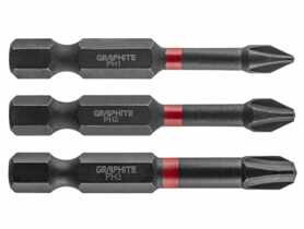 Bity udarowe PH1/2/3 PZ1/2/3x50 mm 3 szt. GRAPHITE