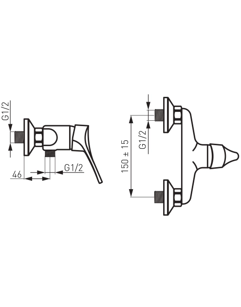 Zdjęcie: Bateria natryskowa Stillo ścienna FERRO