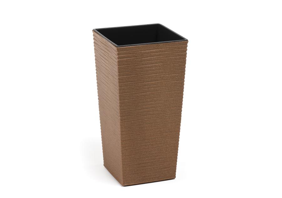 Zdjęcie: Doniczka Finezja Eco 35x35 cm dłuto naturalne drewno LAMELA
